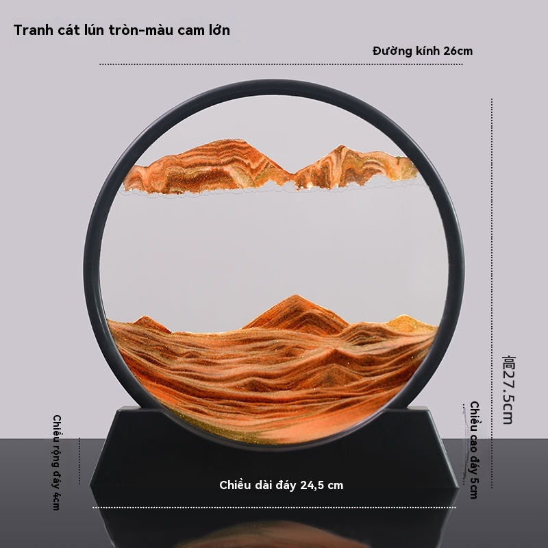 Sáng tạo 3D cát lún vẽ đồng hồ cát trang trí máy tính để bàn trang trí hiên nhà 2025