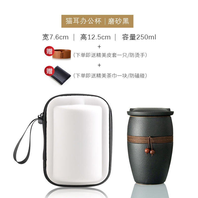 Cốc gốm pha trà cốc gốm có nắp cốc trà sáng tạo lọc cá nhân văn phòng di động gia đì