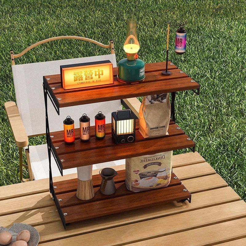 Bàn máy tính có thể gập lại bàn ba tầng giá đỡ bàn nhỏ di động sắp xếp kệ lưu trữ đa chức năng trong