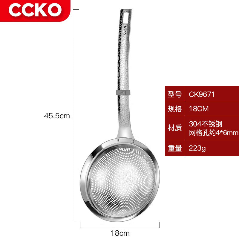 muỗng 304 thép không gỉ gia đình nhà bếp lọc lưới lớn hàng rào làm bánh bao chiên lẩu làm