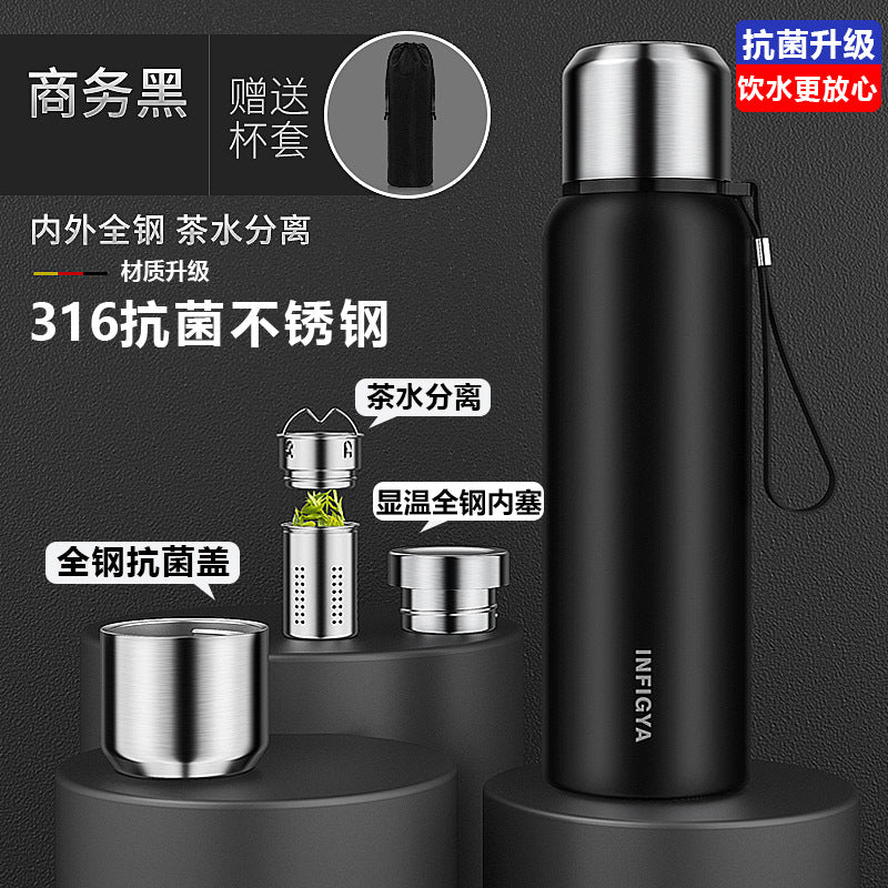Bình giữ nhiệt Thép đầy đủ 316 thép không gỉ công suất lớn giữ nhiệt cốc nước pha trà giữ nhiệt cốc nước trà thể dụ