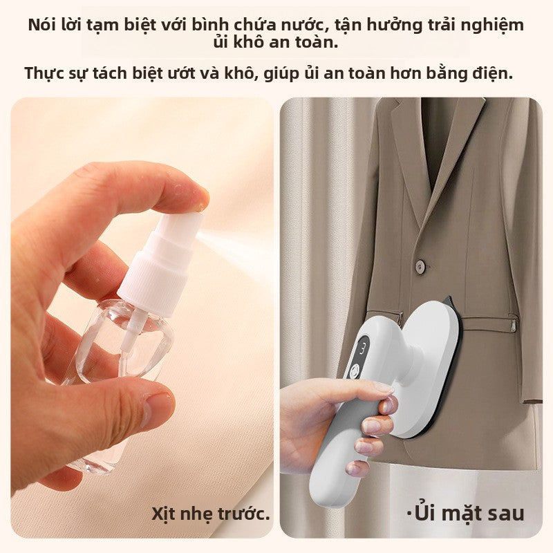 Bàn ủi không dây mini nhỏ gọn di động mạnh mẽ điện ủi không làm tổn thương quần áo cạo lôn