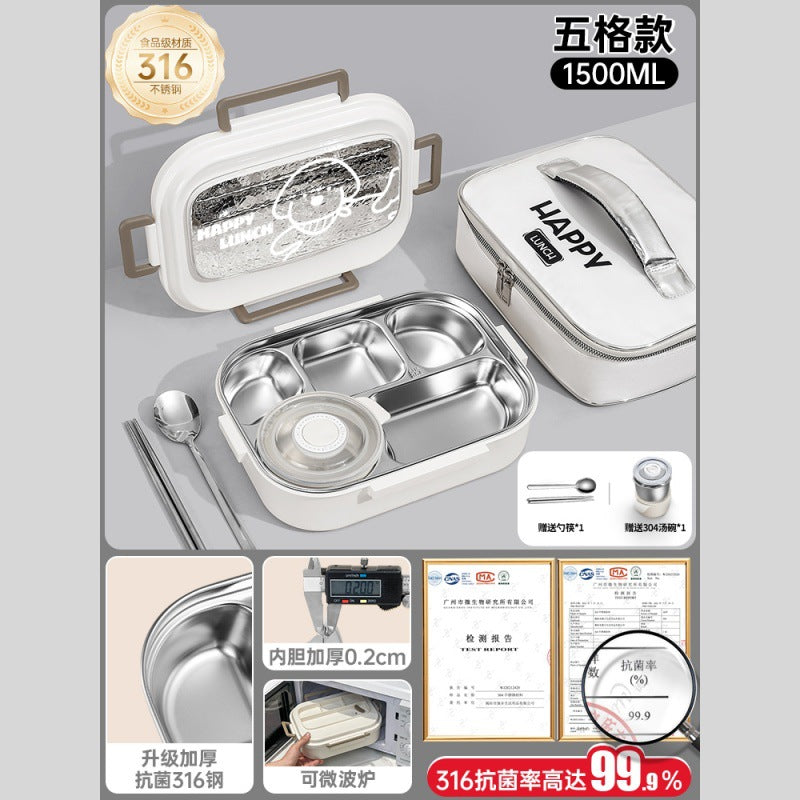 Hộp cơm giữ nhiệt bằng thép không gỉ 316L nhân viên văn phòng có thể lò vi sóng làm nóng hộp cơm trư