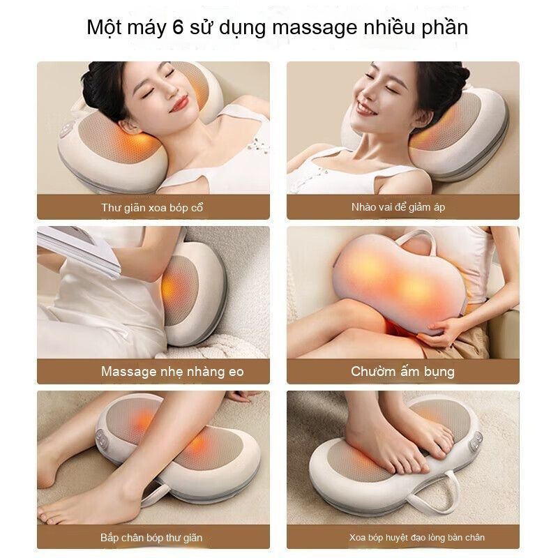 Shigo đa chức năng massage gối vai cổ thắt lưng massage lưng thắt lưng nhào toàn thân đệm đệm gia đì