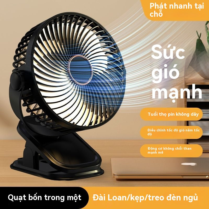 Quạt nhỏ mới siêu im lặng quạt sạc USB gia đình