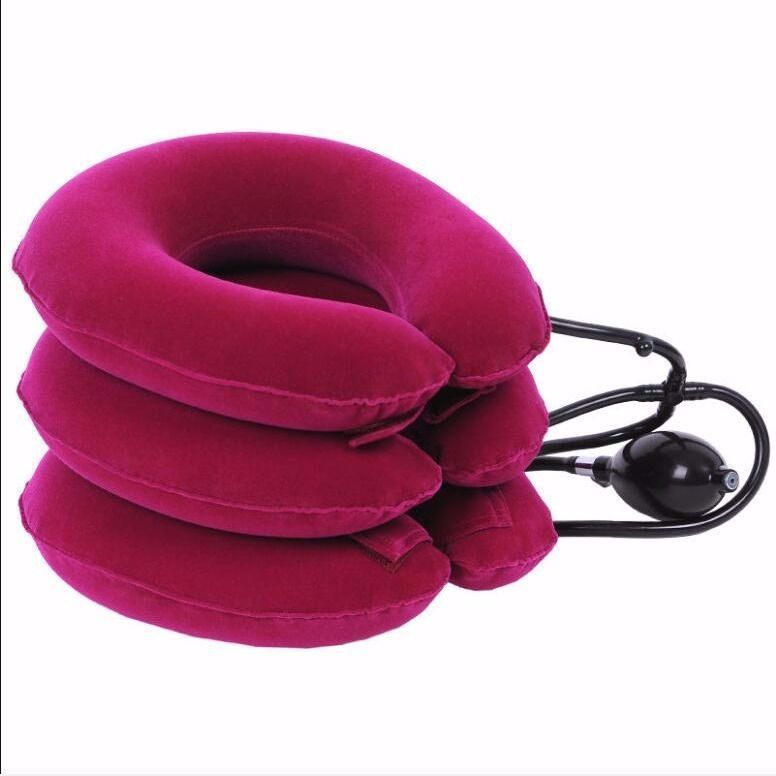 Gối bơm hơi kéo giãn đốt sống cổ, gối giảm mỏi đau vai cổ