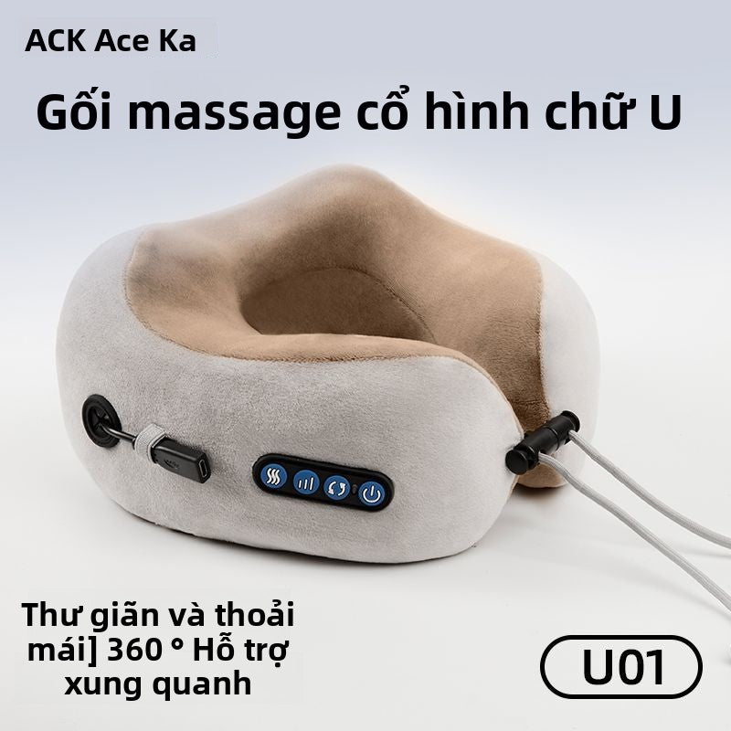 massage chữ U gối sưởi ấm gối cổ