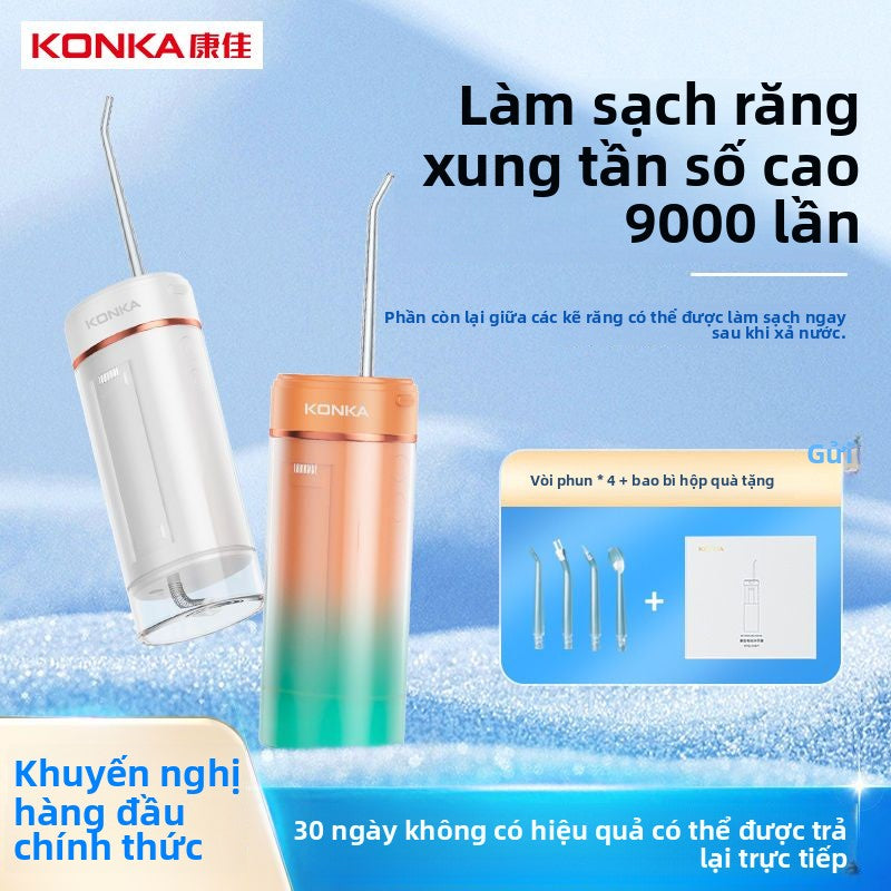 Tăm nước cao cấp Konka tăm nước rửa răng di động dùng chỉ nha khoa gia đình chỉnh nha chuyên dụng làm sạch