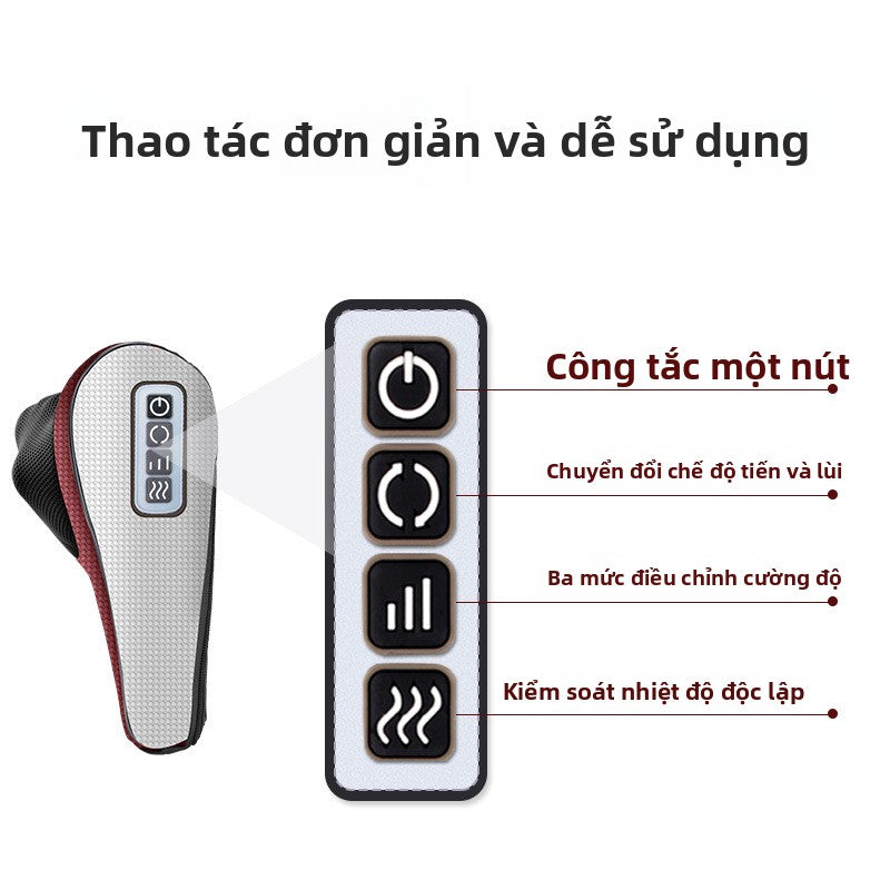 Máy massage gối cổ cột sống cổ vai nhào dụng cụ massage nóng ghế dựa vào gối cổ cột sống thắt