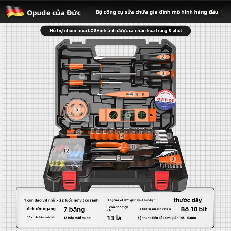 Bộ hộp dụng cụ phần cứng thủ công đa chức năng cho gia đình Olaide của Đức Bộ kết hợp công cụ sửa ch