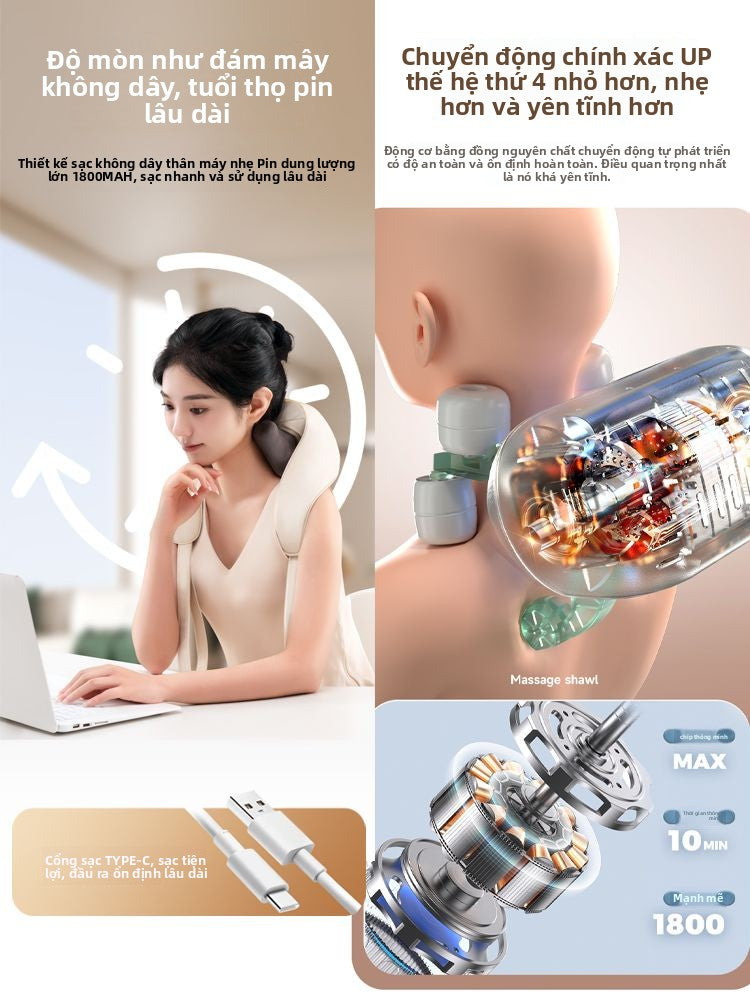 Máy Massage cổ thắt lưng lưng massage khăn choàng toàn thân nhào lộn đa chức nă