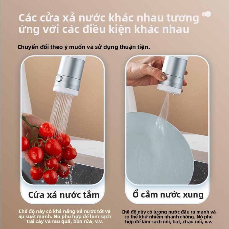 Vòi nước Nhà bếp rửa bát chậu kéo miệng nước đa chức năng vòi nước mở rộng vạn hướng chung tăng áp chống giật