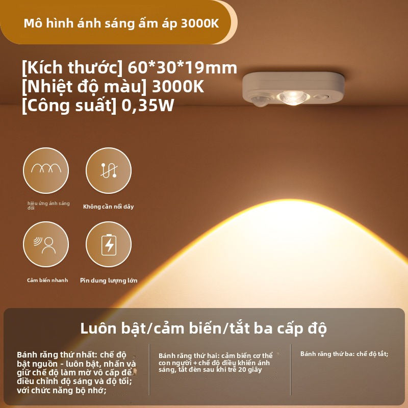 Rexie chiếu sáng led sạc cảm ứng đèn ngủ miễn phí đục lỗ độ bền lâu miễn phí dây dán tủ hành lang đè