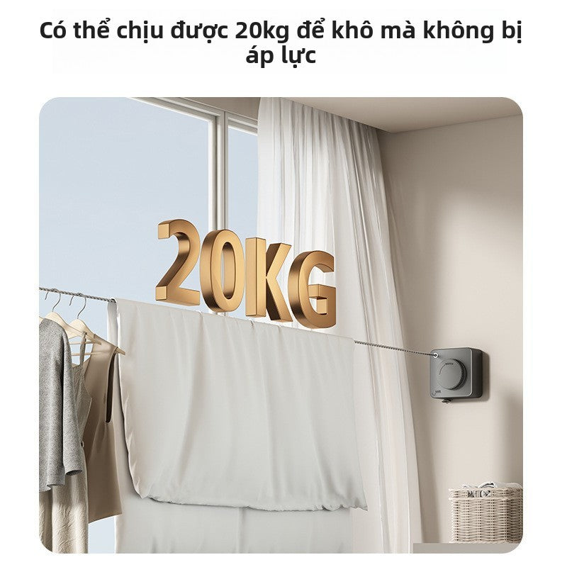 Dây phơi quần áo trong nhà miễn phí đục lỗ có thể thu vào dây phơi quần áo vô hình treo tường ban cô