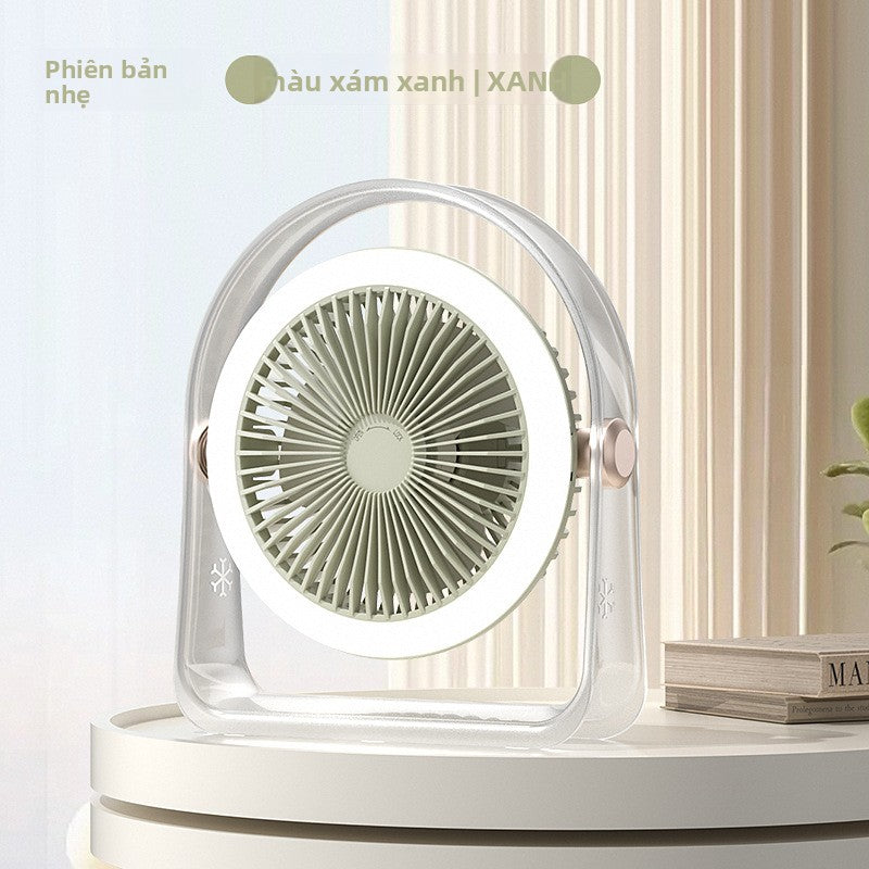 Mùa hè thiết bị gia dụng máy tính để bàn quạt ngoài trời di động khối lượng gió lớn ánh sáng sạc min