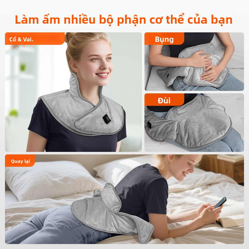 Khăn điện sưởi làm ấm cổ, thư giãn cổ vai gáy