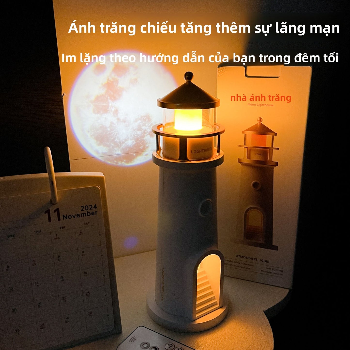 Đèn ánh trăng ngọn hải đăng âm thanh Bluetooth đèn bàn mùa tốt nghiệp tặng quà sinh nhật nam