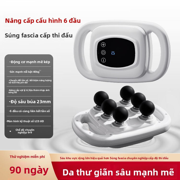 sáu đầu súng massage cơ bắp chuyên nghiệp thư giãn toàn thân búa massage tạo tác gõ búa