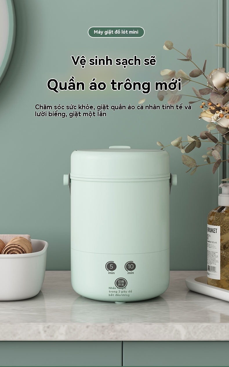 Máy giặt nhỏ mini khử trùng ánh sáng xanh máy giặt đồ lót, tất, quần lót chuyên dụng