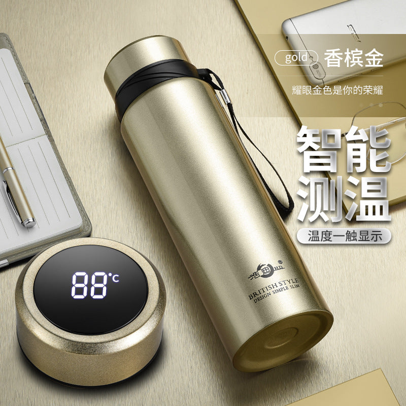 Bình giữ nhiệt thông minh công suất lớn 304 thép không gỉ kinh doanh giữ nhiệt cốc treo cốc trà đơn giản di đ