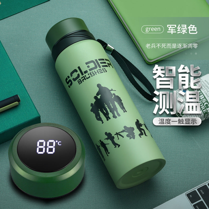 Bình giữ nhiệt thông minh công suất lớn 304 thép không gỉ kinh doanh giữ nhiệt cốc treo cốc trà đơn giản di đ