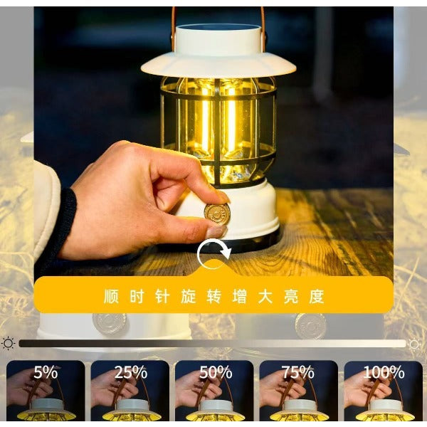 Đèn cắm trại ngoài trời năng lượng mặt trời Đèn ngựa có thể sạc lại Retro siêu dài cắm trại lều khí