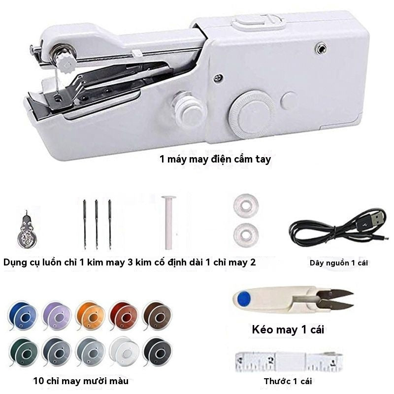 Bộ máy may điện cầm tay nhỏ cho người mới bắt đầu gia đình đa chức năng di động DIY quần áo thợ may