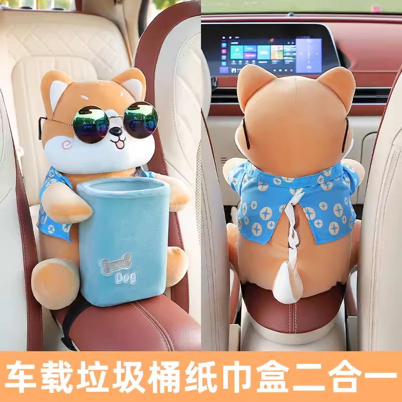 Hộp khăn giấy xe thùng rác 2 trong 1 sáng tạo xe dễ thương với hộp tay vịn bơm hộp giấy đồ trang trí