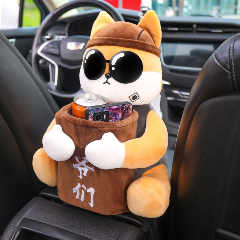 Hộp khăn giấy thùng rác xe sáng tạo hộp tay vịn xe 2 trong 1