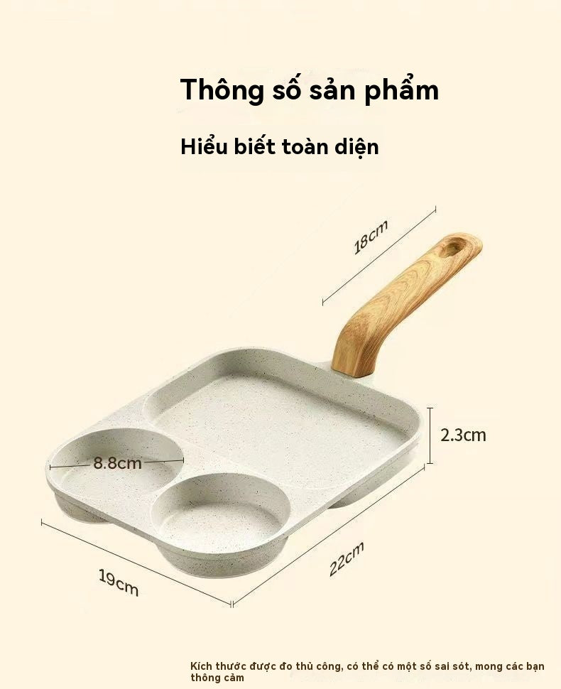 Bữa sáng ba trong một Chảo chiên trứng bít tết bánh mì kẹp thịt
