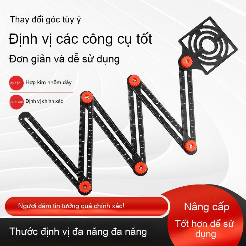 Thước  Đa chức năng sáu gấp thước vạn hướng định vị hợp kim nhôm