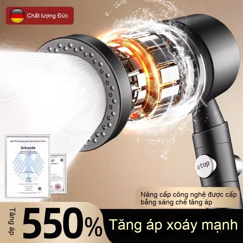 Mu Ge đôi vòi hoa sen vòi hoa sen lọc vòi hoa sen tăng áp đầu vòi hoa sen siêu mạnh áp lực loại bỏ c