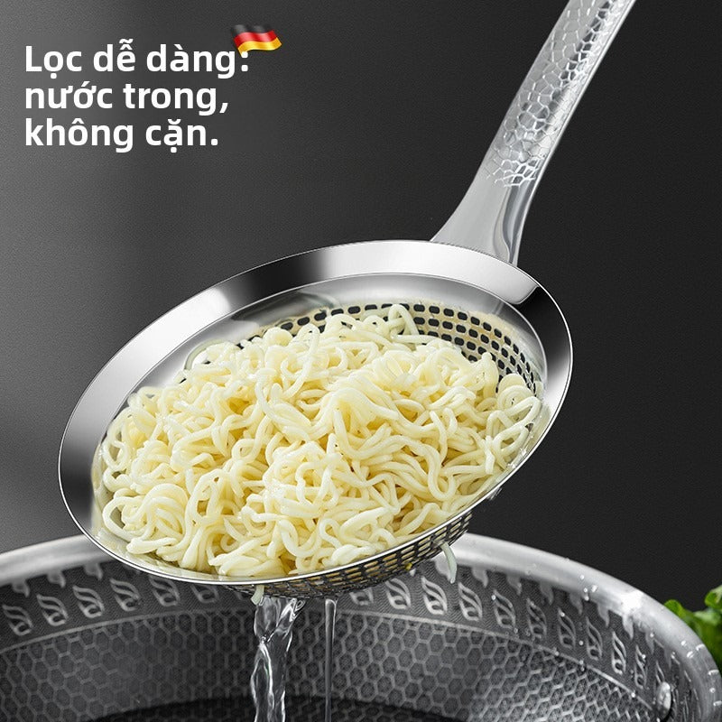 muỗng 304 thép không gỉ gia đình nhà bếp lọc lưới lớn hàng rào làm bánh bao chiên lẩu làm