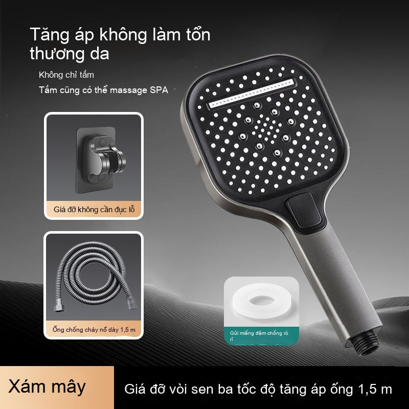Đầu phun hoa tăng áp ba ngăn, bảng điều khiển lớn, phòng tắm, đầu tắm, đầu vòi hoa sen, đầu vòi sen,