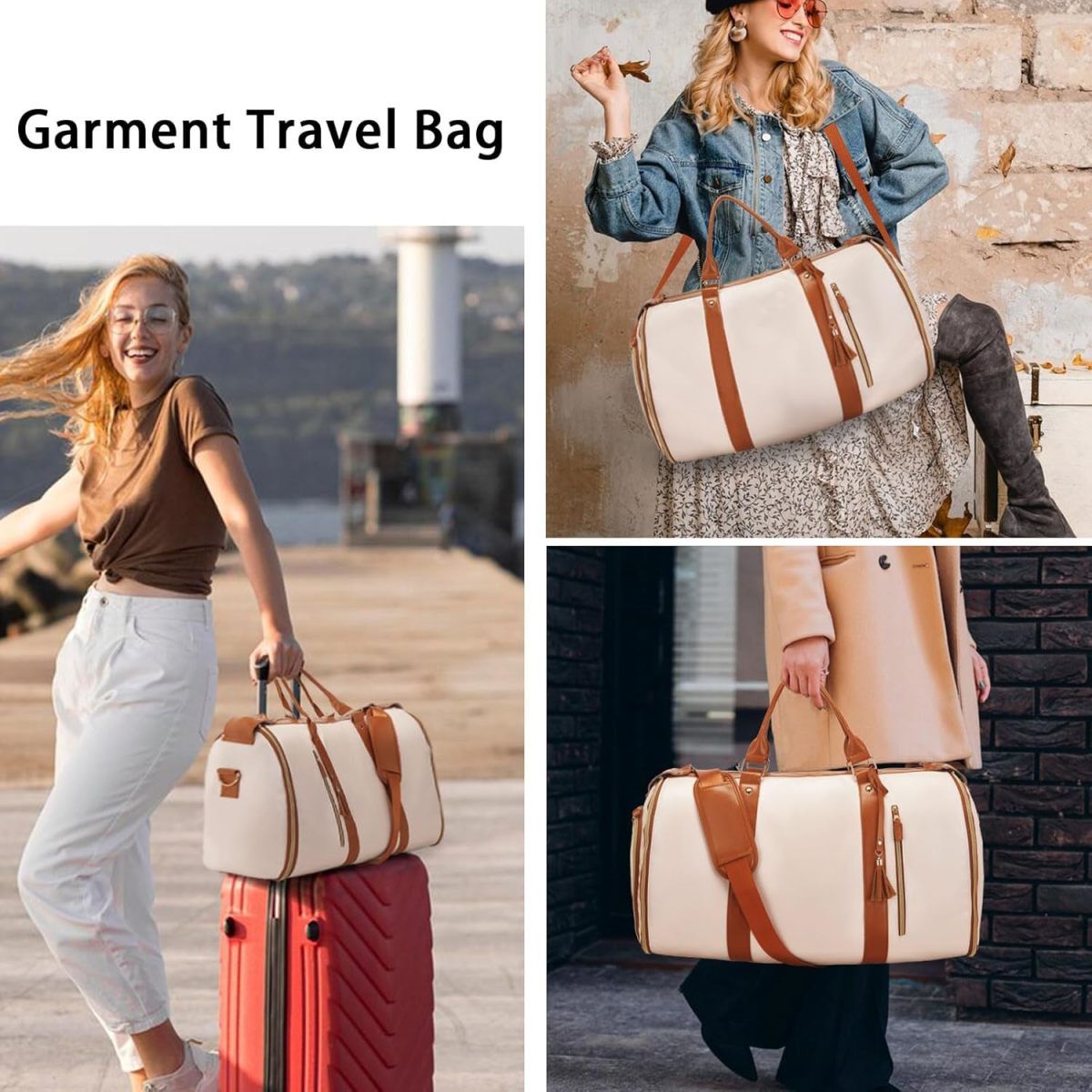 Túi du lịch gấp da PU gấp túi phù hợp với công suất lớn du lịch xách tay một vai thời trang cao giá