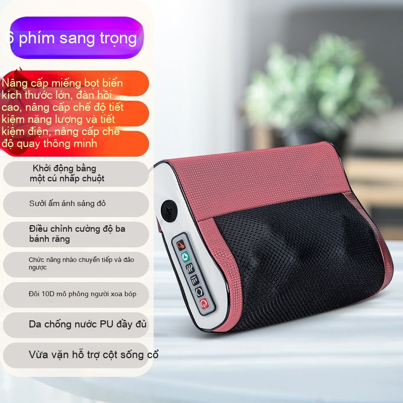 gối Massage cổ vai gáy  massage cổ thắt lưng lưng toàn thân gia đình đa chức năng chườm nóng nhào mas