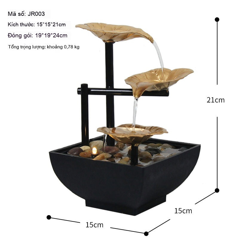 Đồ trang trí nước chảy bảy màu gốm tuần hoàn nước chiêu tài phòng khách văn phòng đồ trang trí nhà c