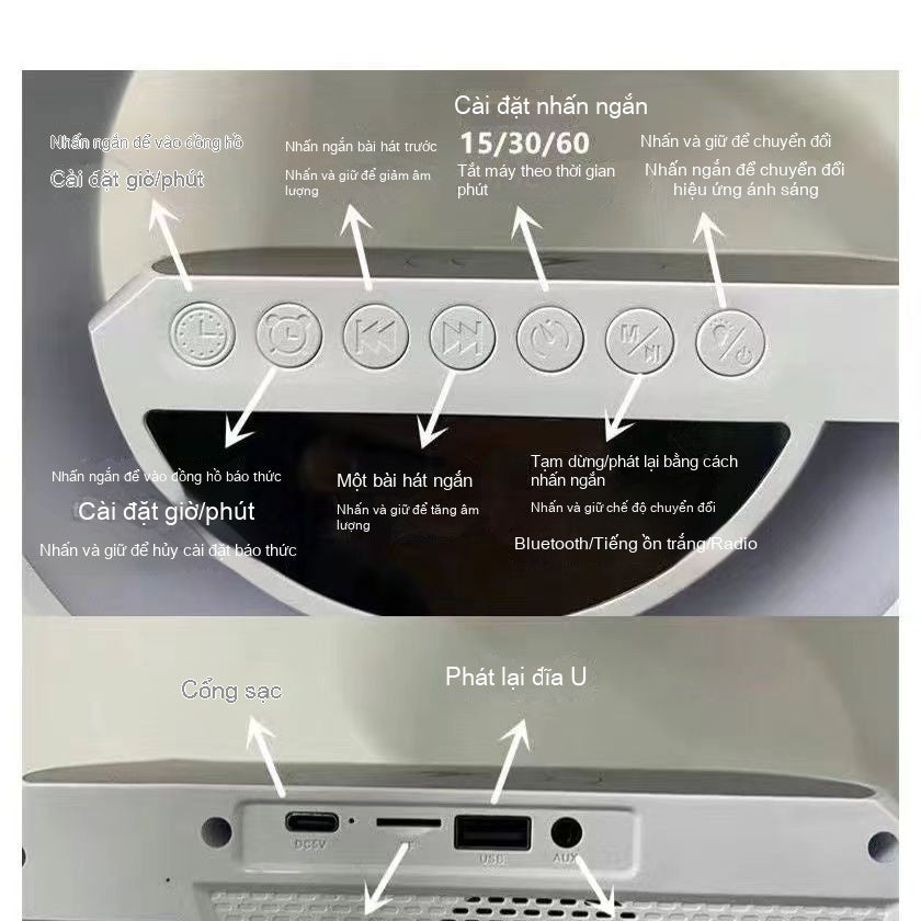 Loa Bluetooth Big G mới 3401 Âm thanh Bluetooth đa chức năng âm thanh sạc không dây đèn khí quy