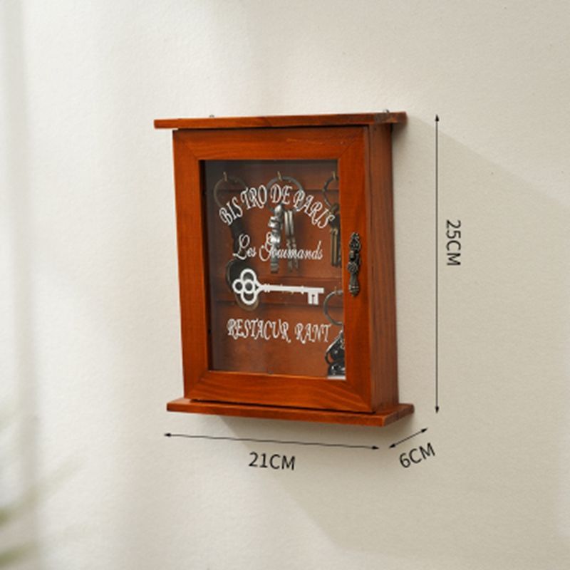 Hộp lưu trữ chìa khóa gỗ rắn treo tường cửa phòng khách nhà sáng tạo sắp