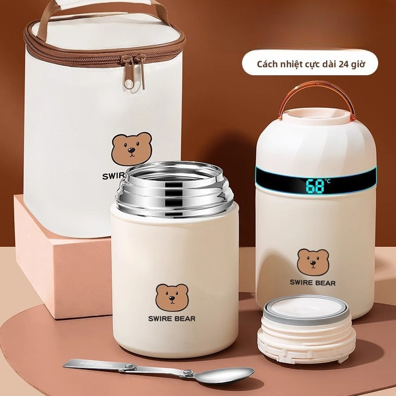 Cốc giữ nhiệt  dài giữ nhiệt hộp cơm thùng nhân viên văn phòng 24 giờ flagship chính thức cốc ăn sáng