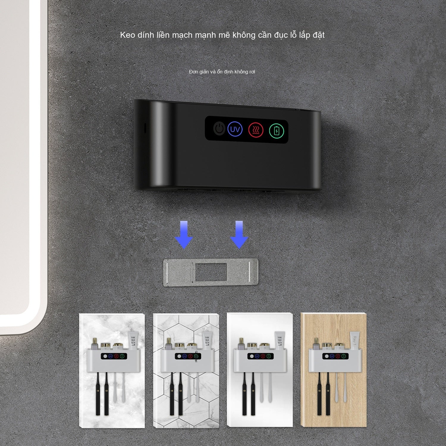 Máy Khử trùng bàn chải đánh răng kệ bàn chải đánh răng khử trùng vi khuẩn tia cực tím sấy khô lưu trữ má