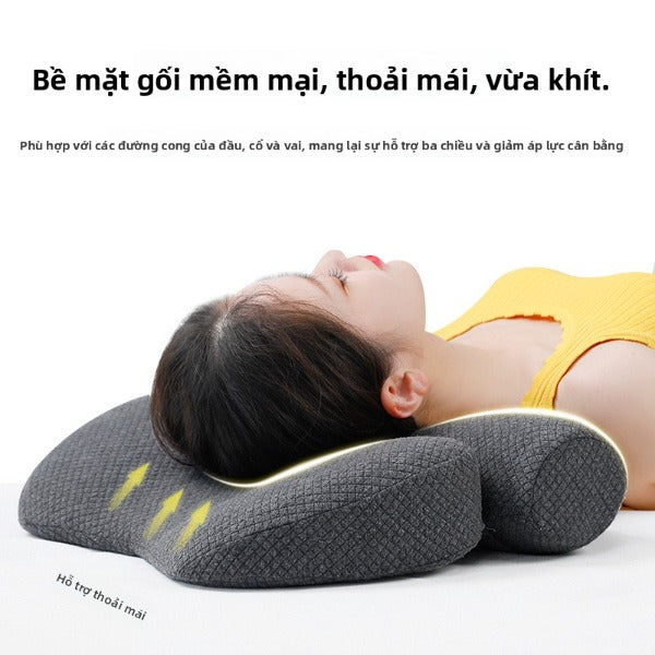 Gối bảo vệ cổ ngủ ngủ kéo chống cung cổ cột sống gối bảo vệ cổ massage gia đình gối ngủ trưa gối kéo gối