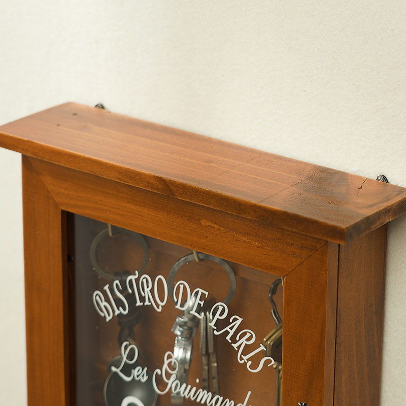 Hộp lưu trữ chìa khóa gỗ rắn treo tường cửa phòng khách nhà sáng tạo sắp