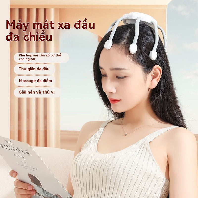 Máy massage đầu đa chiều Máy massage da đầu rung gia đình thông minh