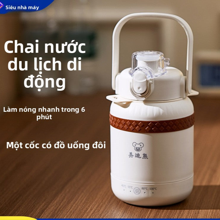 Bình đun nước nóng di động nhiệt độ không đổi thông minh nhỏ giữ nhiệt sưởi ấm cốc nước nóng mini du