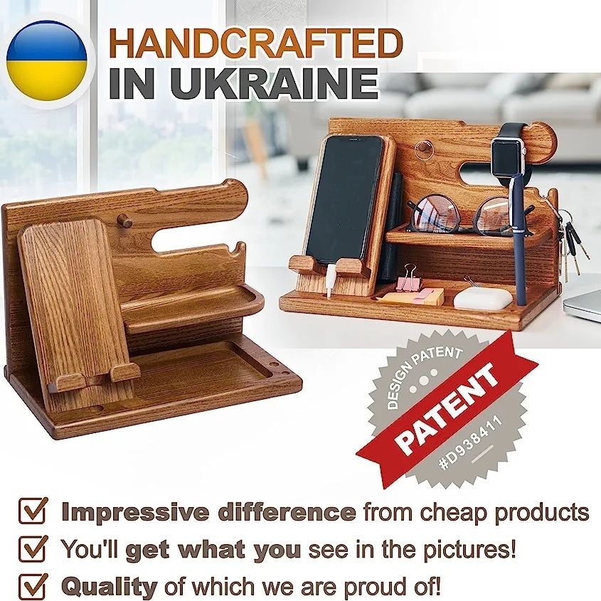 Giá lưu trữ màu gỗ óc chó đen giá đỡ đầu giường đồng hồ đeo tay giá lưu tr