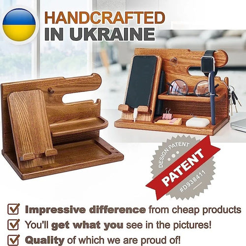 Giá lưu trữ màu gỗ óc chó đen giá đỡ đầu giường đồng hồ đeo tay giá lưu tr