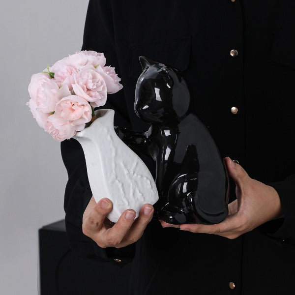 Bình hoa Mèo con dễ thương đẩy bình hoa cắm hoa bình hoa trang trí hoa giả hoa mô phỏng hoa khô phòng khách n