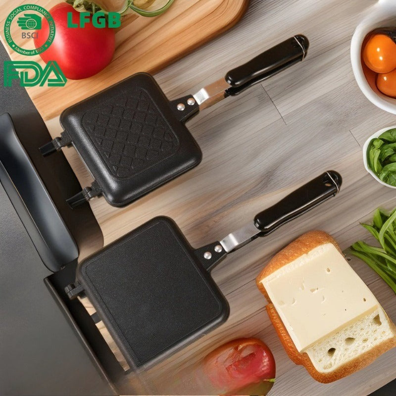 Máy làm Sandwich nướng đĩa khuôn không dính hai mặt chảo chiên gia đình Bữa sáng trứng chiên nồi bán