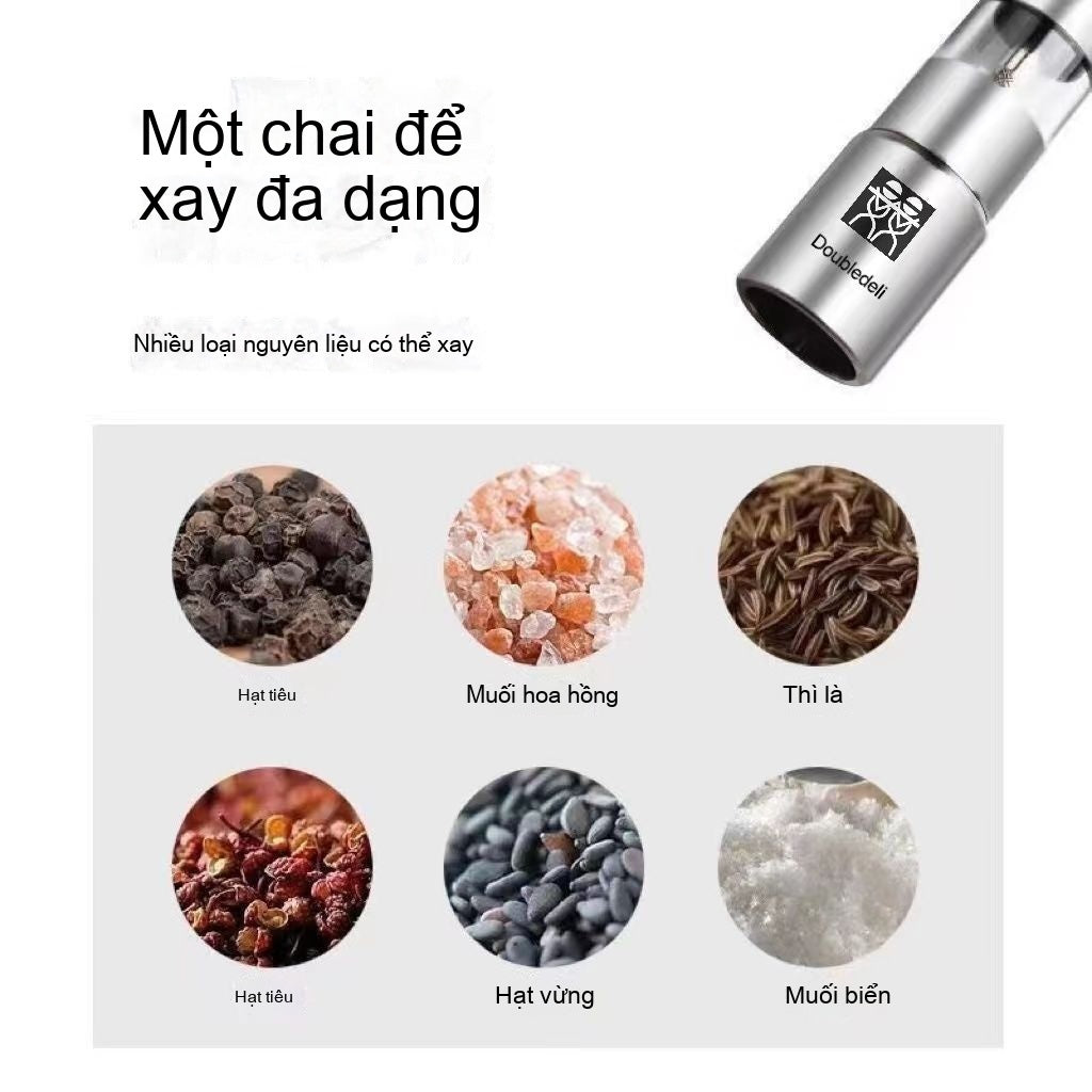 thiết bị xay hạt tiêu  bằng tay Đức DOUBLEDELI thép không gỉ hạt tiêu xay bằng tay chai mài hạt tiêu tại nhà0511